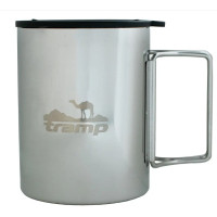 Термокружка Tramp 0,4 л со складными ручками и поилкой UTRC-137-metal