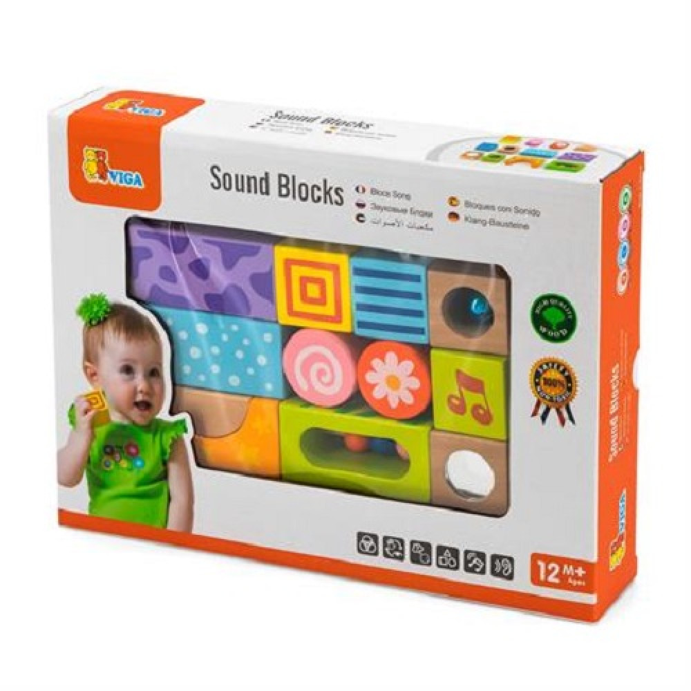 Дерев'яні кубики Viga Toys Брязкальця 50682