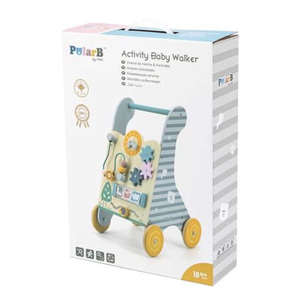 Дитячі ходунки-каталка Viga Toys PolarB із бізібордом (44028)