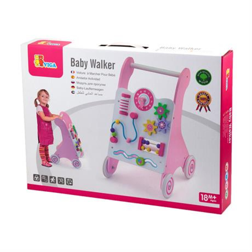 Дитячі ходунки-каталка Viga Toys з бізібордом 50178