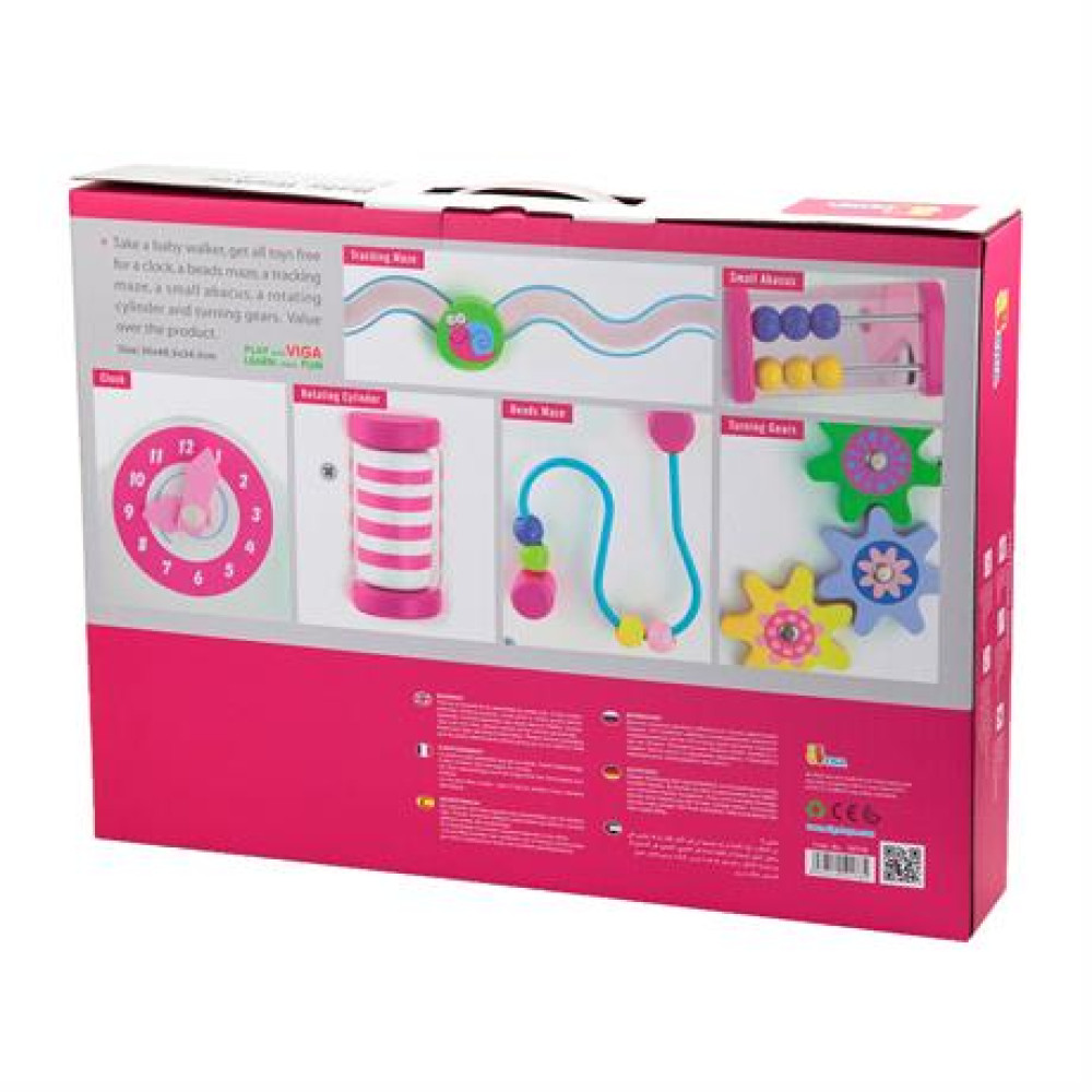 Дитячі ходунки-каталка Viga Toys з бізібордом 50178