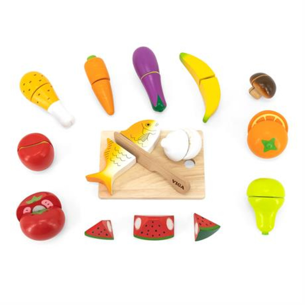 Набір іграшкових продуктів Viga Toys Нарізана їжа