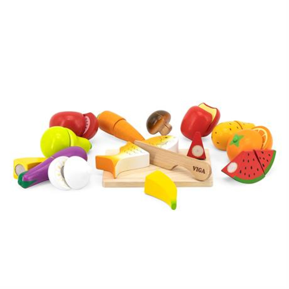 Набір іграшкових продуктів Viga Toys Нарізана їжа