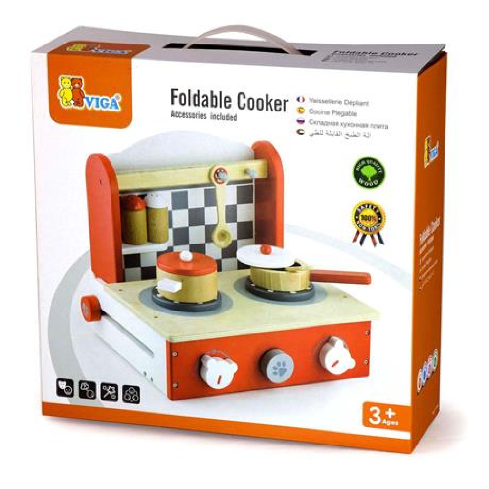 Дитяча плита Viga Toys із посудом (50232)