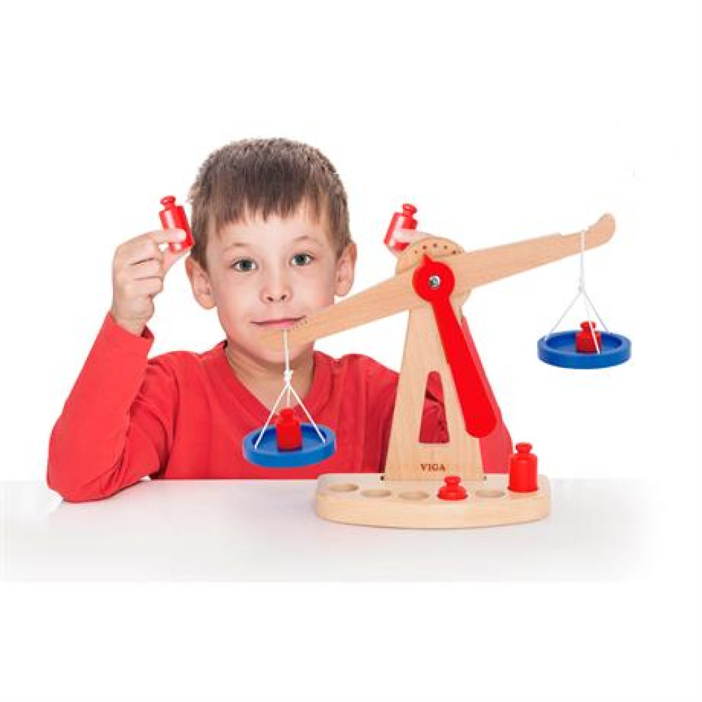 Дерев'яна навчальна вага Viga Toys з гирями (50660)