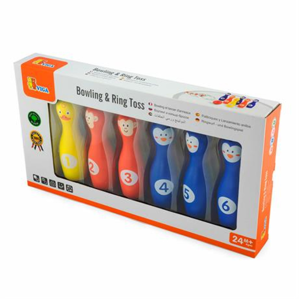 Ігровий набір Viga Toys 2-в-1 Боулінг та кільце 50665