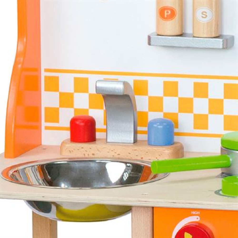 Дитяча кухня Viga Toys з посудом 50957FSC