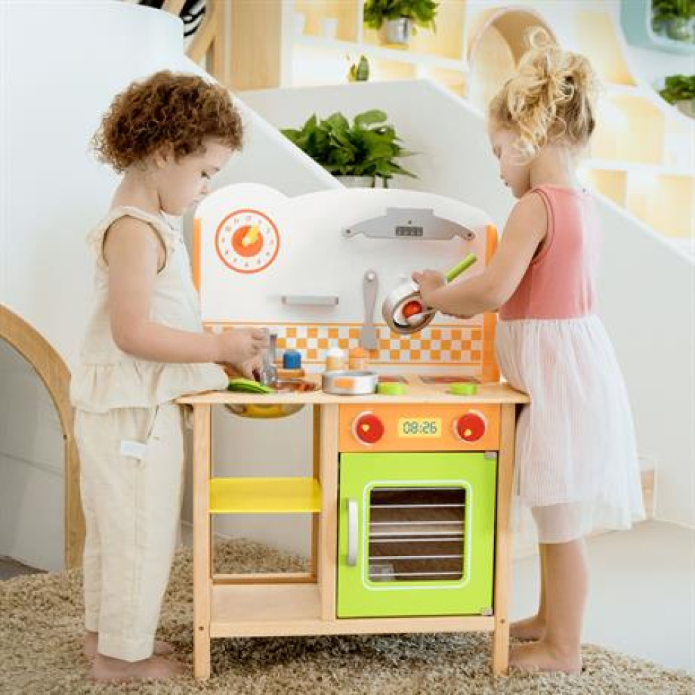 Дитяча кухня Viga Toys з посудом 50957FSC