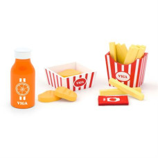 Игрушечные продукты Viga Toys Наггетсы с картошкой фри и соком