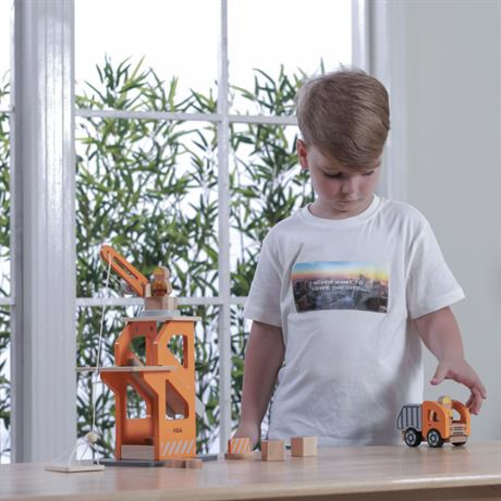 Ігровий набір Viga Toys Підйомний кран та самоскид