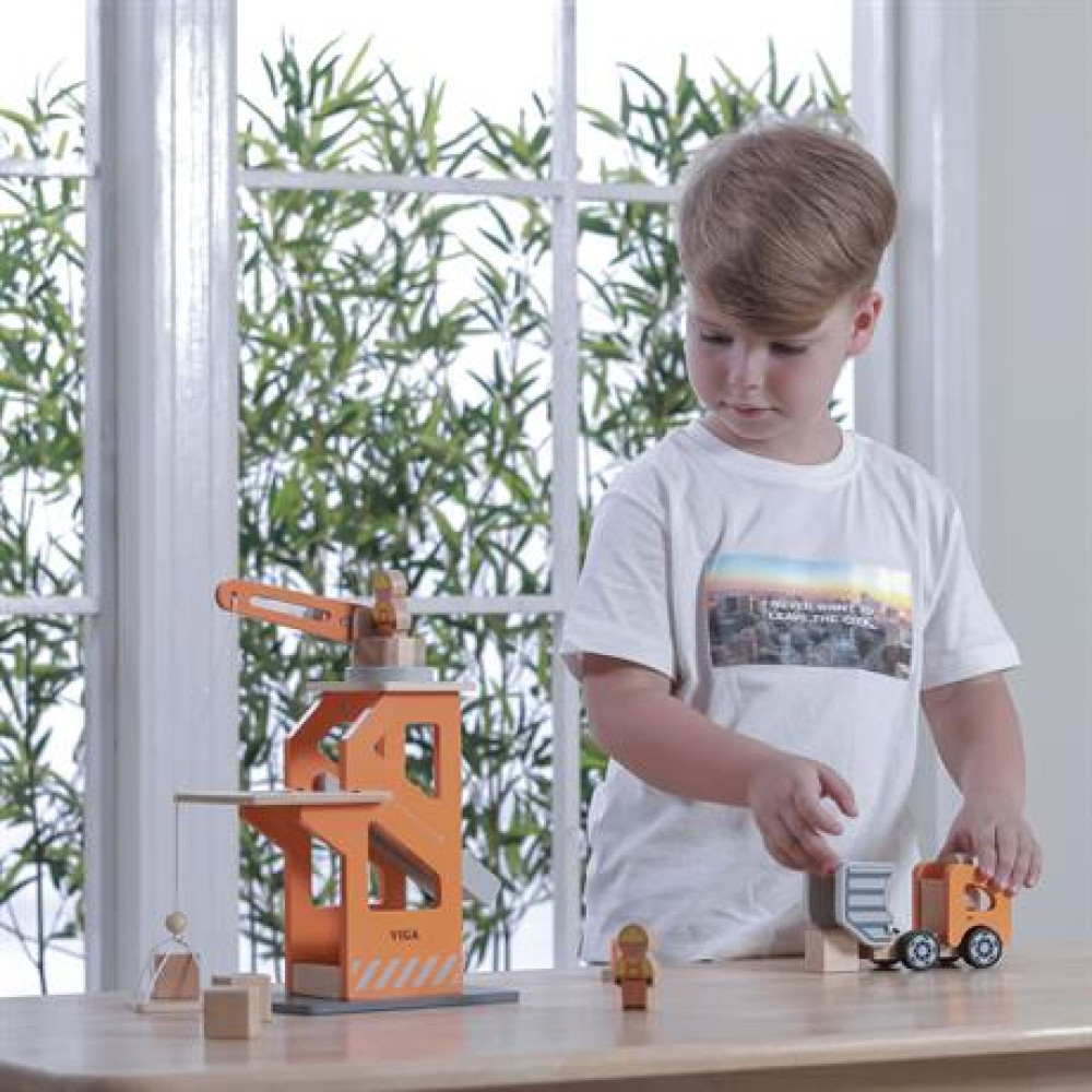 Ігровий набір Viga Toys Підйомний кран та самоскид