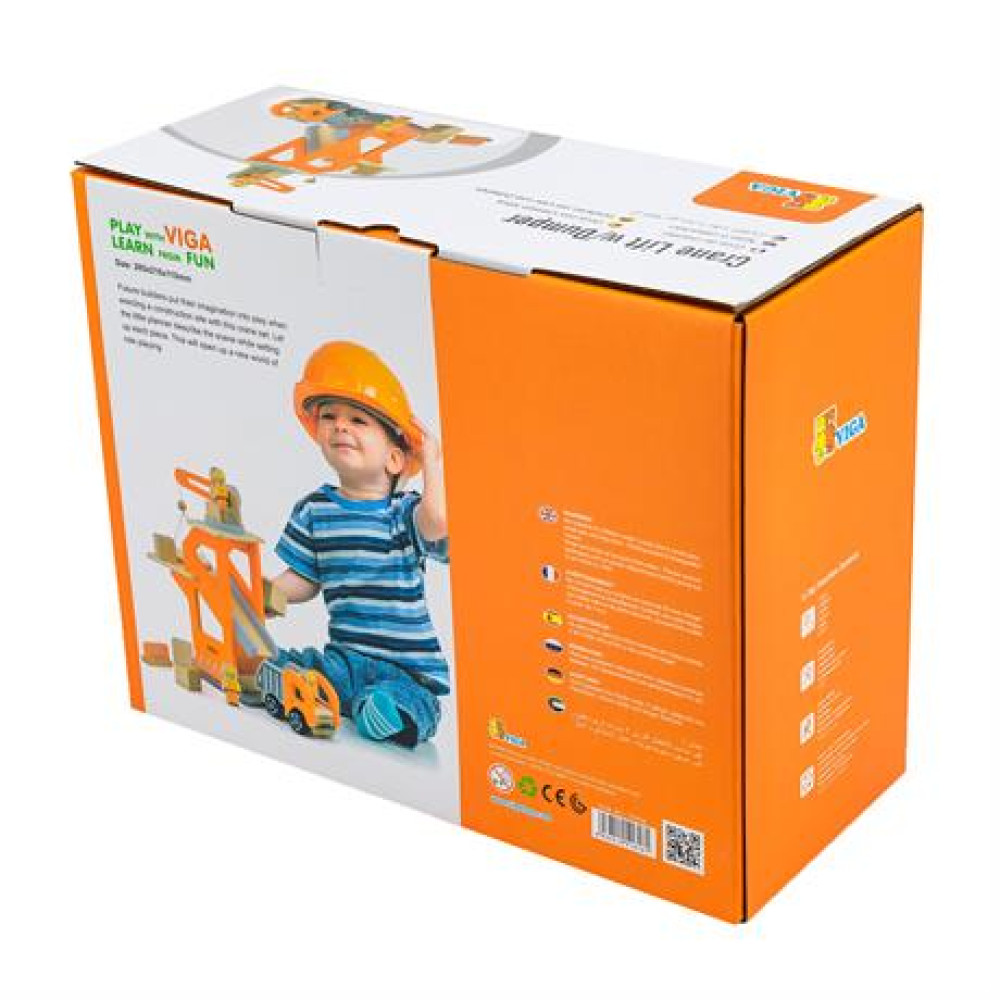 Ігровий набір Viga Toys Підйомний кран та самоскид