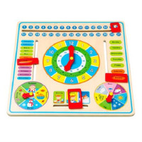 Дерев'яний календар Viga Toys з годинником 59872