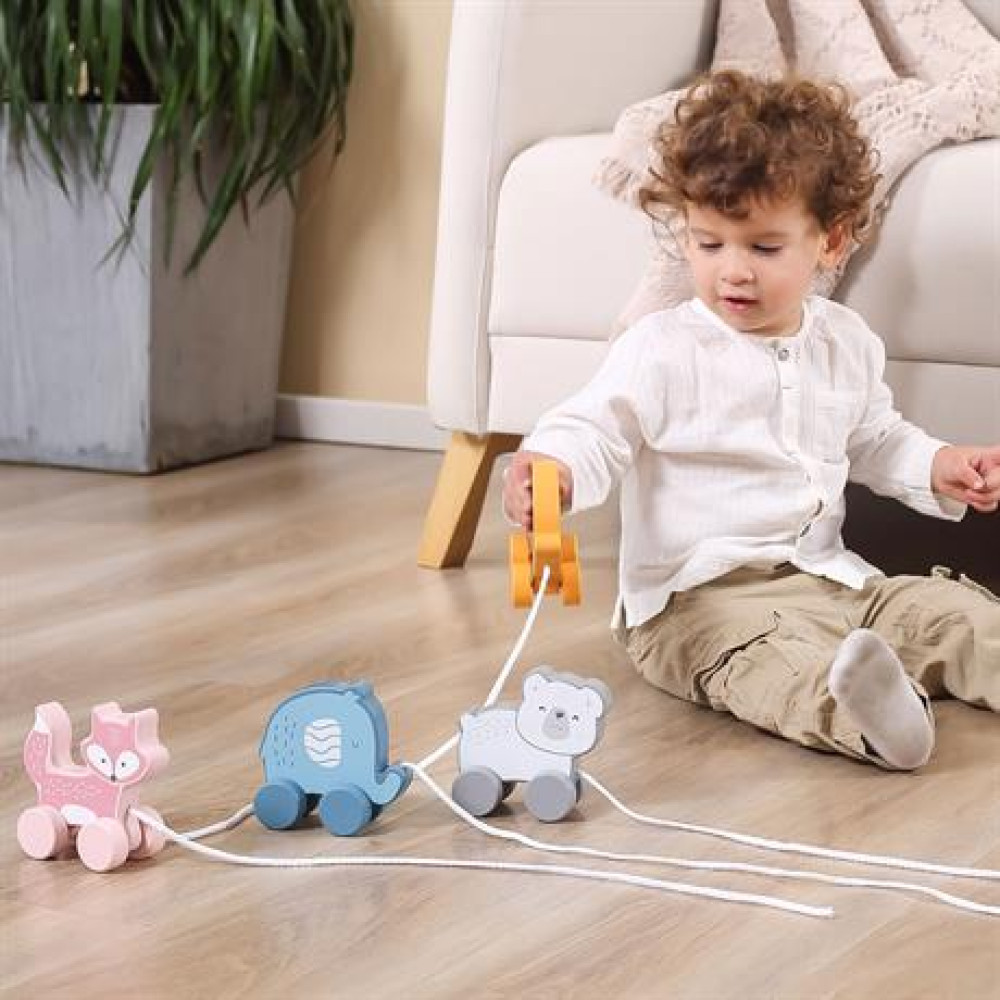 Дерев'яна каталка Viga Toys PolarB Білий ведмедик (44001)