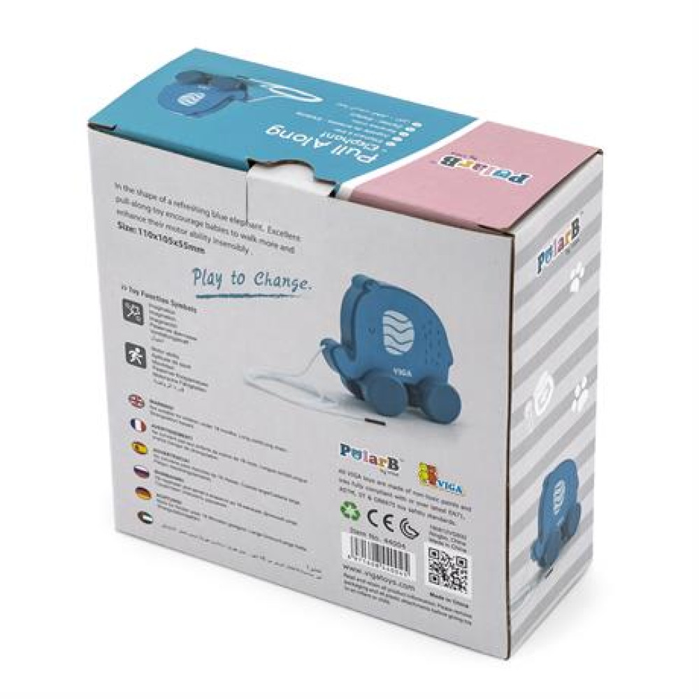 Дерев'яна каталка Viga Toys PolarB Слонік (44004)