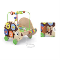 Дерев'яна каталка Viga Toys Їжачок з бізібордом (50012)
