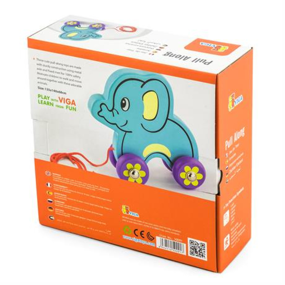 Дерев'яна каталка Viga Toys Слонік (50091)