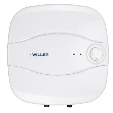 Водонагреватель WILLER Optima Mini, 1500 Вт, "мокрый" ТЭН, 15 л, квадратный, вертикальный, над мойкой, белый (PA15R)