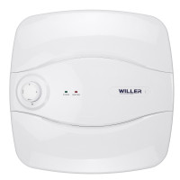 Водонагрівач WILLER Optima Mini, 1500 Вт, "мокрий" ТЕН, 15 л, вертикальний, квадратний, під мийкою, білий (PU15R)