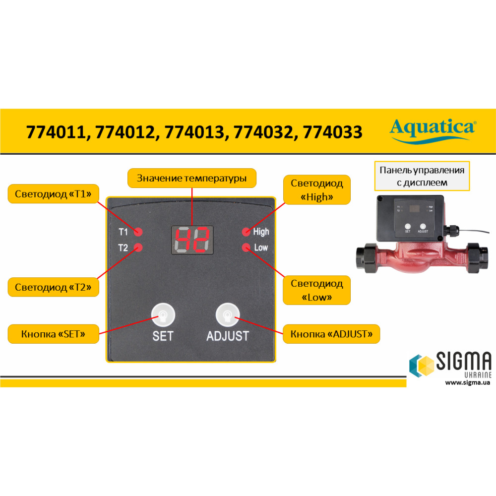 Циркуляційний насос Aquatica з термодатчиком GPD25-6T/180 (TR774032)