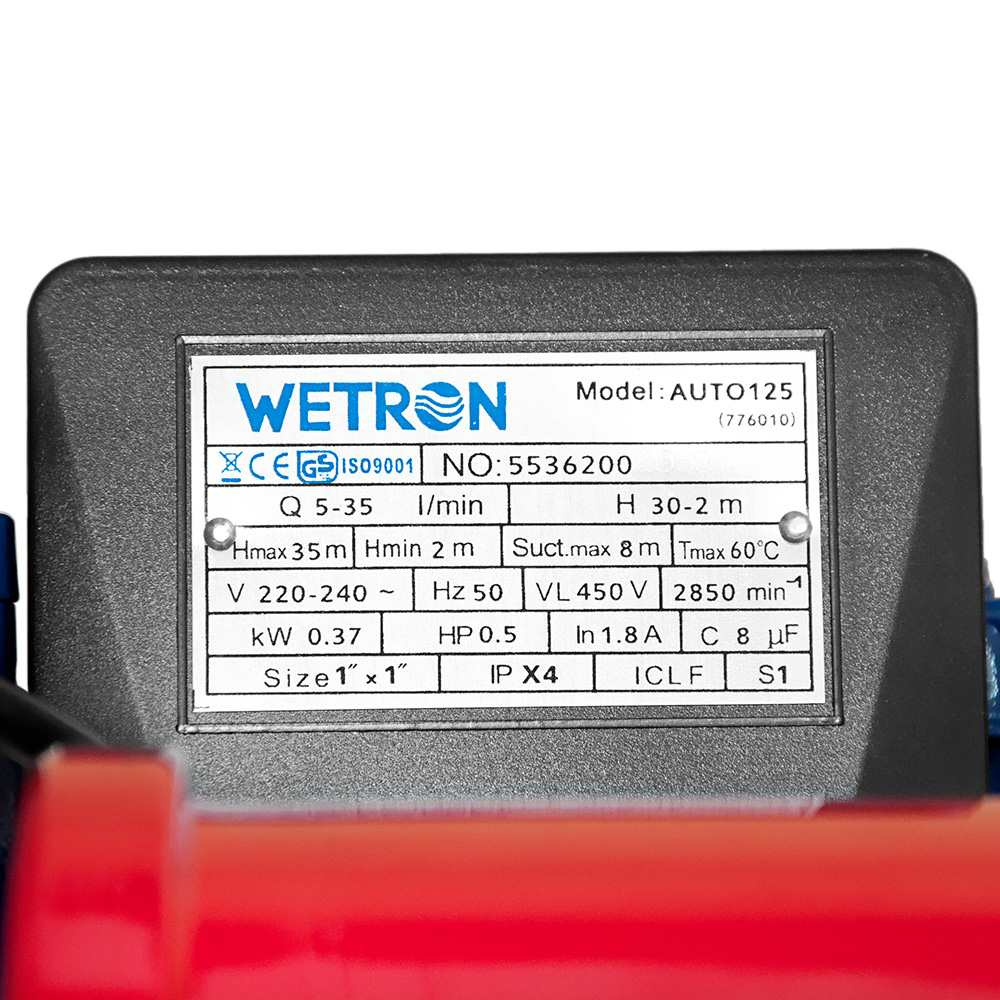 Насосна станція Wetron 0.37 кВт Hmax 32 м Qmax 35 л/хв 776010
