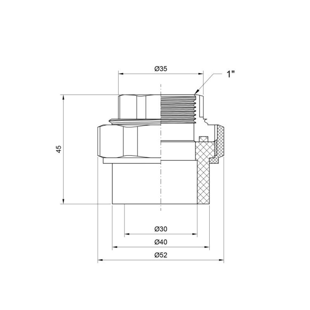 Згін "Американка" PPR Alfa Plast 32х1" ВР APFTUX321XX