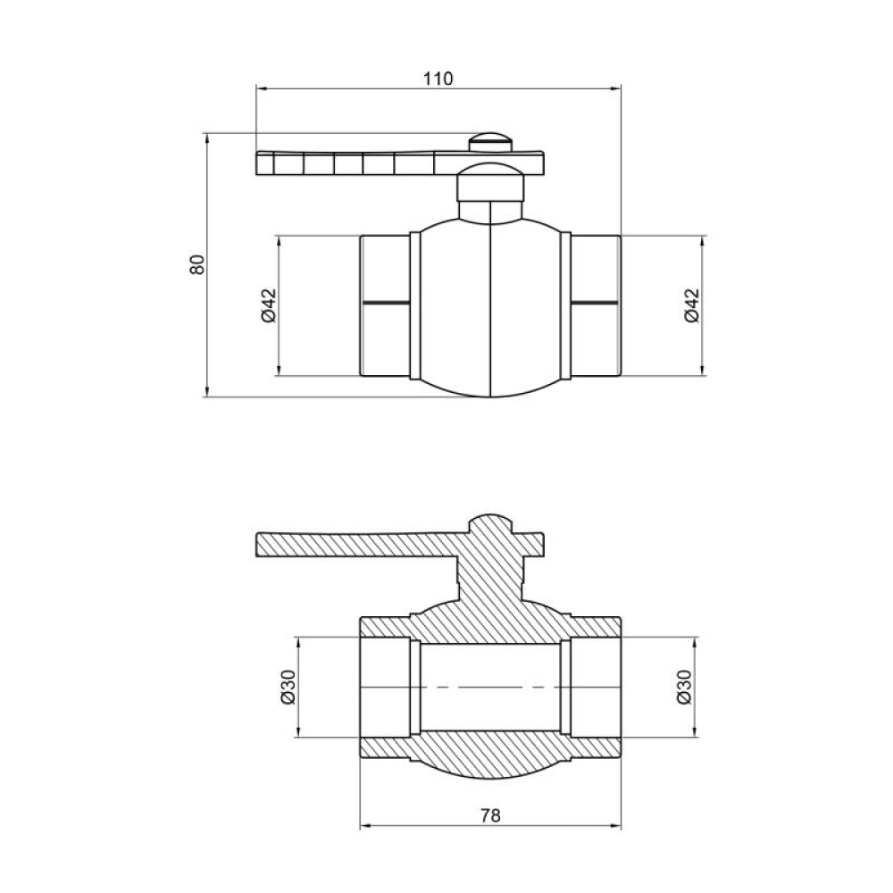 Кран кульовий PPR Alfa Plast 32 APBVSB32XXX