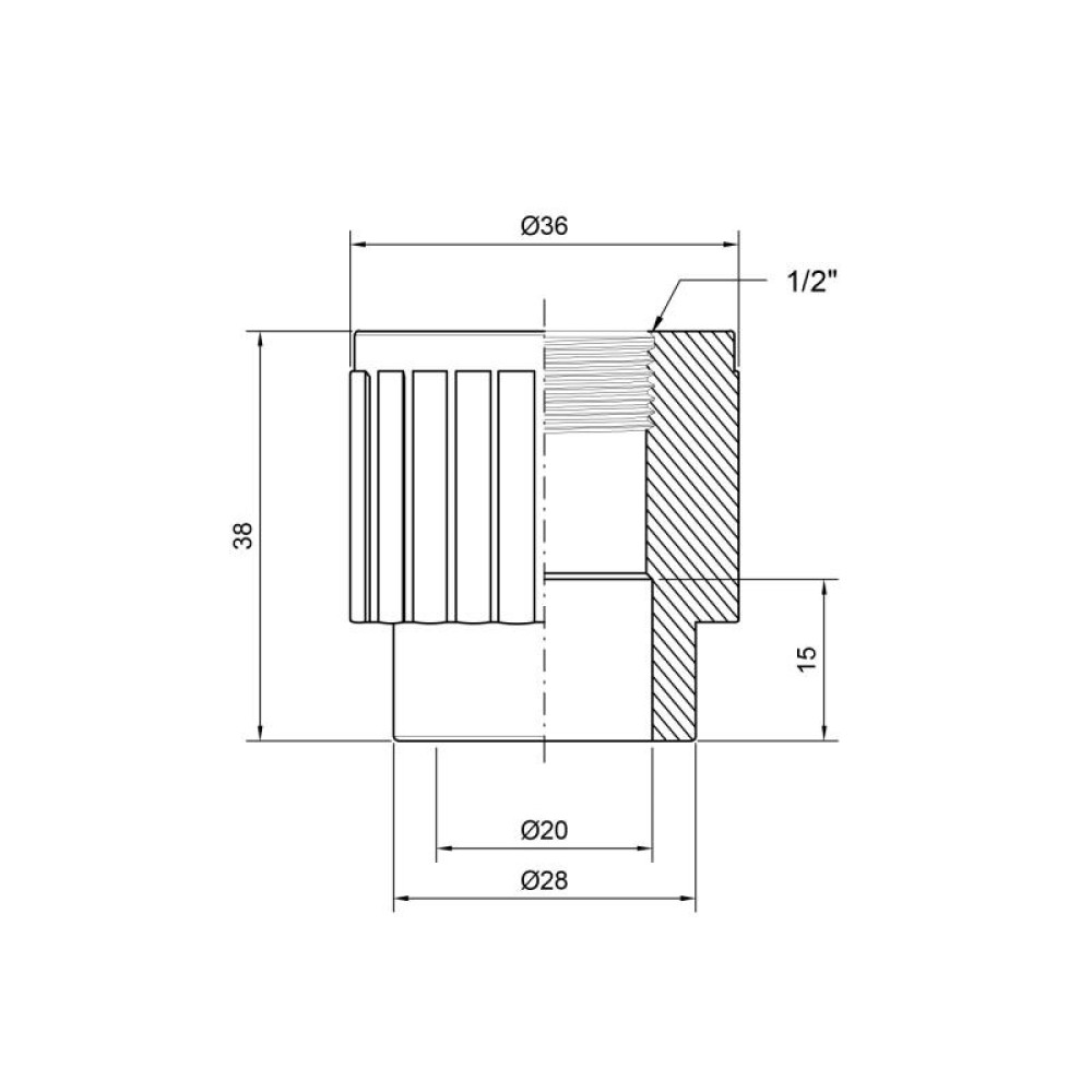 Муфта PPR Alfa Plast 20х1/2" ВР APFTCX2012X