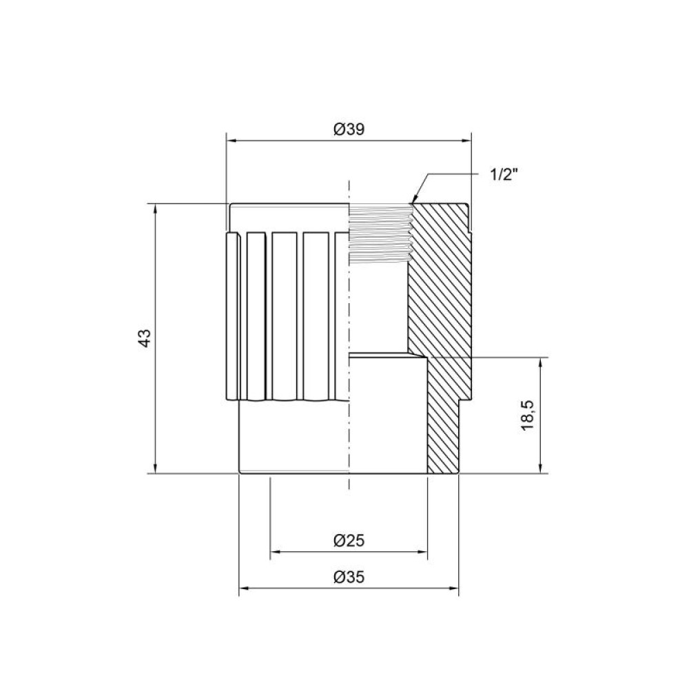Муфта PPR Alfa Plast 25х1/2" ВР APFTCX2512X