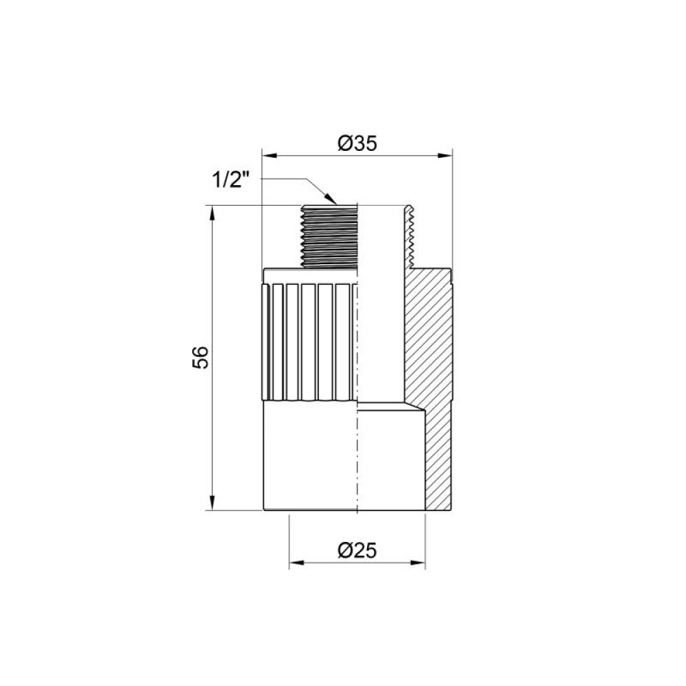 Муфта PPR Alfa Plast 25х1/2" ЗР APMTCX2512X