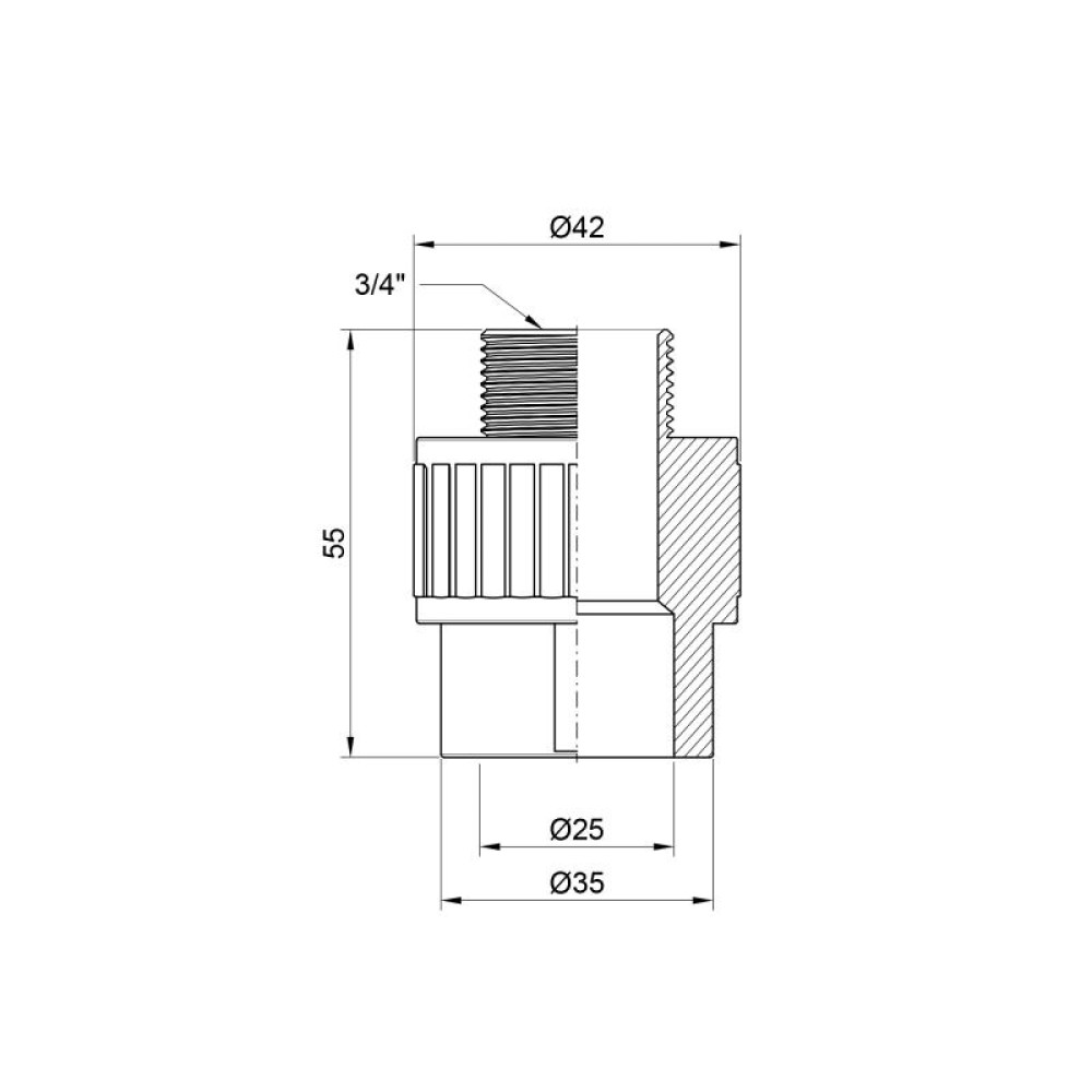 Муфта PPR Alfa Plast 25х3/4" ЗР APMTCX2534X