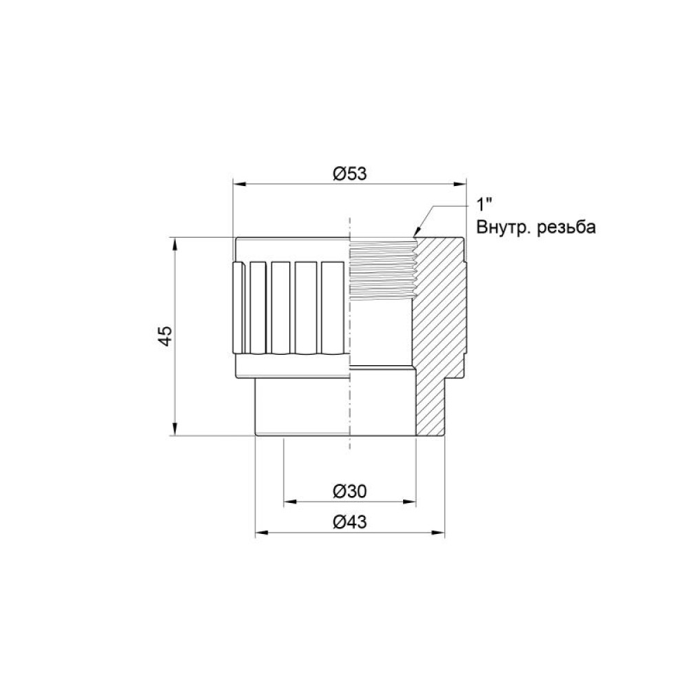 Муфта PPR Alfa Plast 32х1" ВР APFTCX321XX