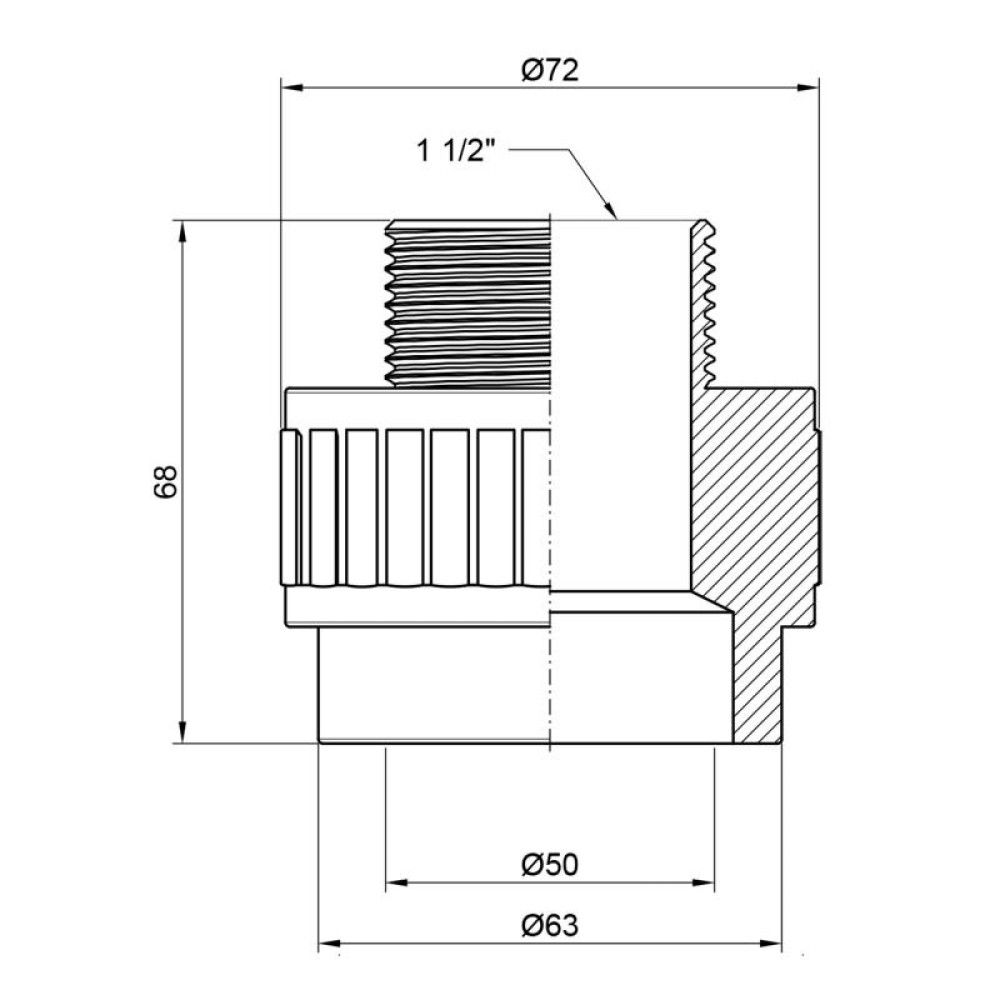 Муфта PPR Alfa Plast 50х1" 1/2 ЗР SD00020266