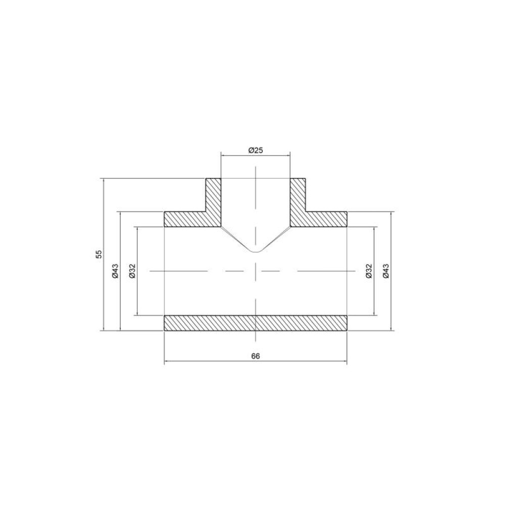 Трійник PPR Alfa Plast 32х25х32 APRETE3225X