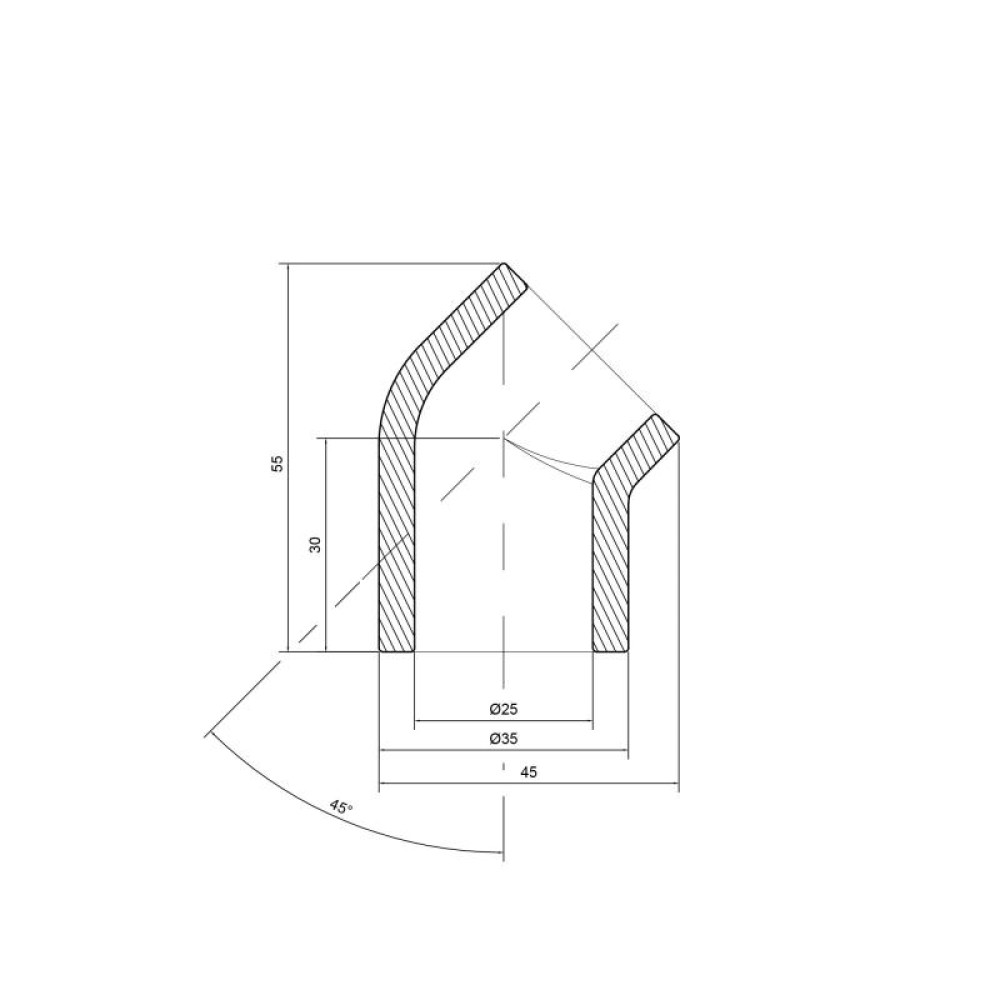 Кутник PPR Alfa Plast 25, 45° APEL4525XXX