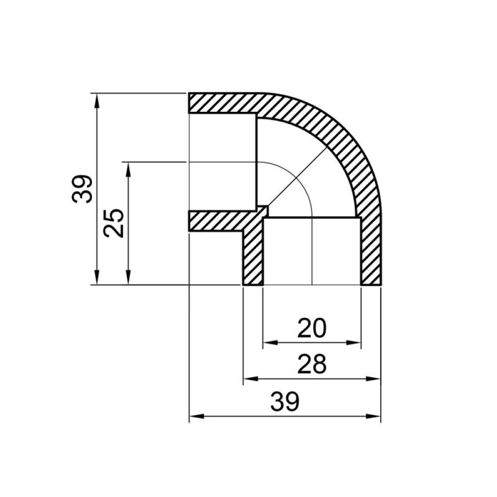 Кутник PPR Alfa Plast 20, 90° APEL9020XXX