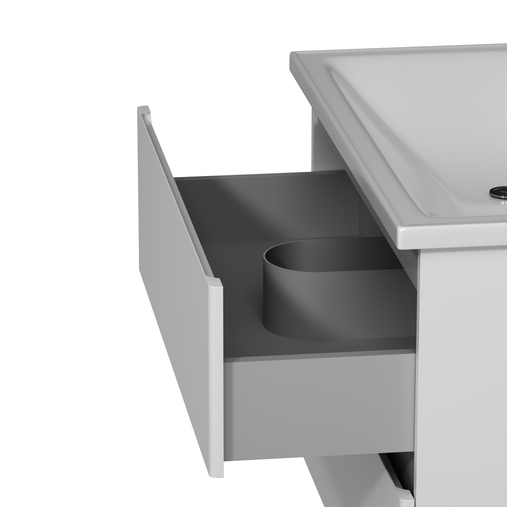 Тумба подвесная AM.PM X-Joy 80 см белый глянец с умывальником (M85-FHX0802-WC0802WG38)