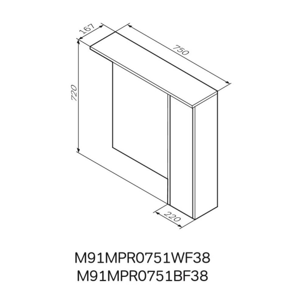 Зеркало с шкафом AM.PM Gem S 75 см M91MPR0751WF38