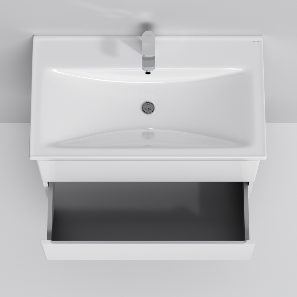 Тумба подвесная AM.PM X-Joy 80 см белый глянец с умывальником (M85-FHX0802-WC0802WG38)