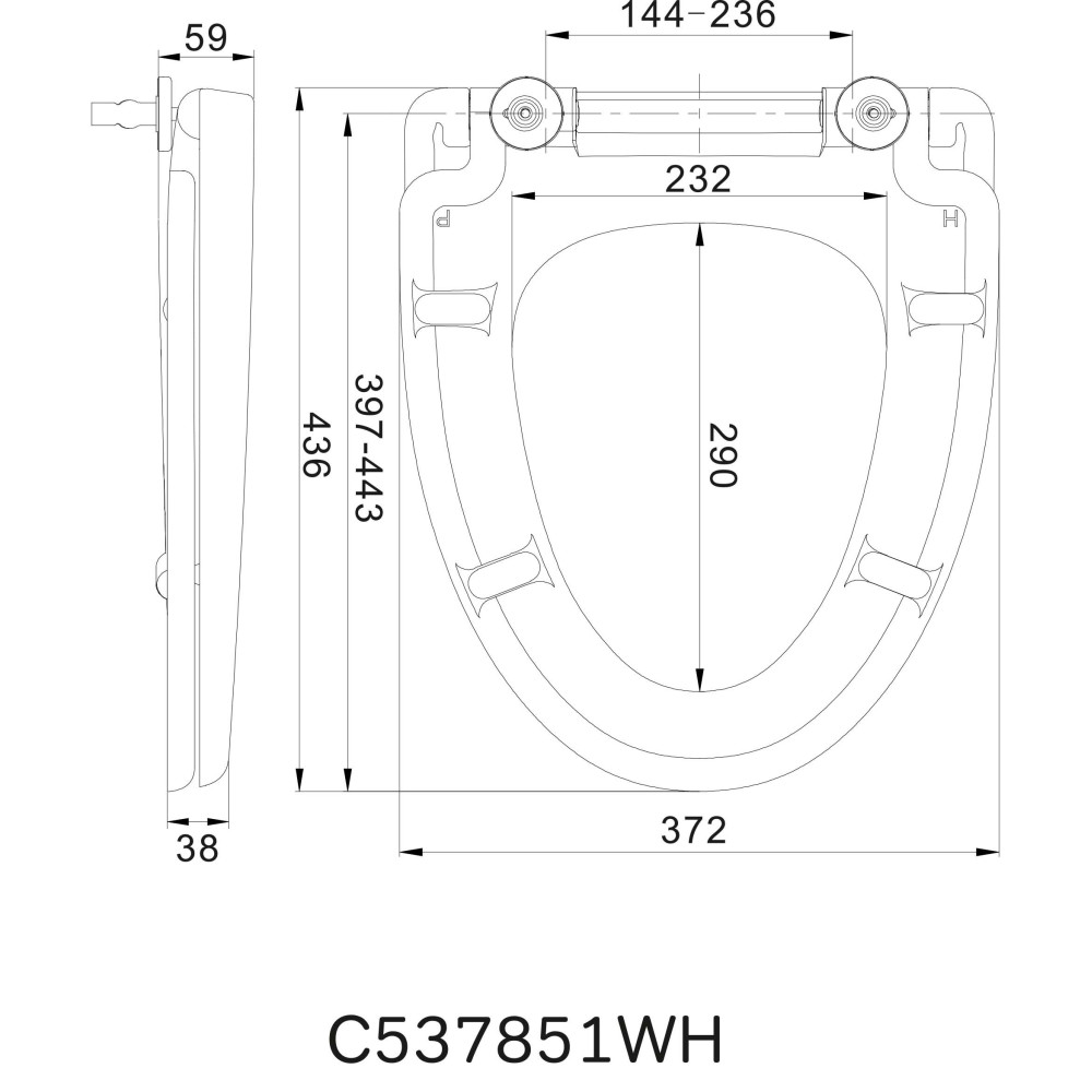 Сидіння для унітазу AM.PM Bliss L (C537851WH)