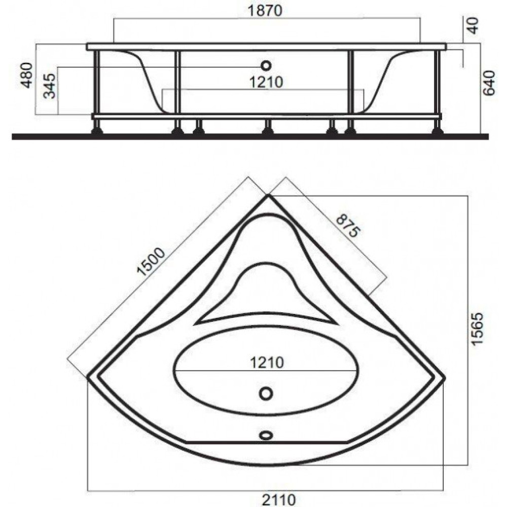 Ванна акрилова AM.PM Bliss L 150х150 (W55A-150C150W-A)