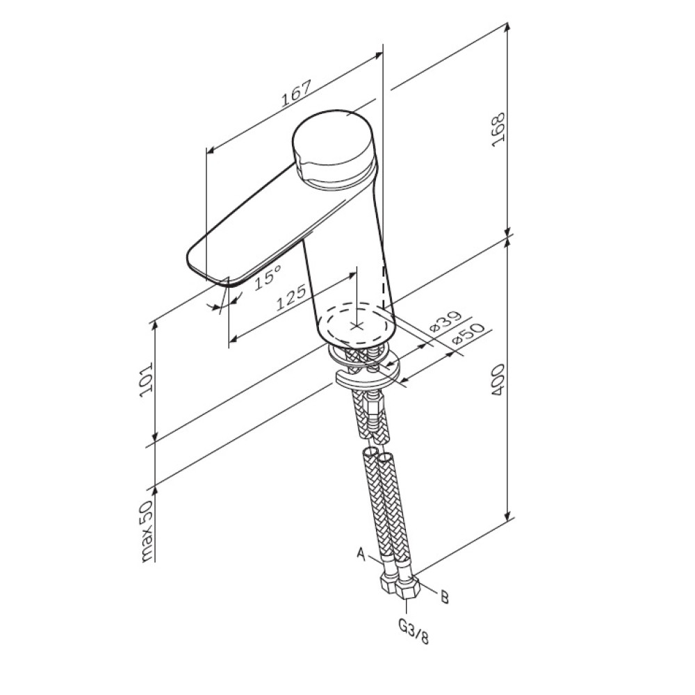 Змішувач для умивальника AM.PM Inspire 2.0 F50A02500