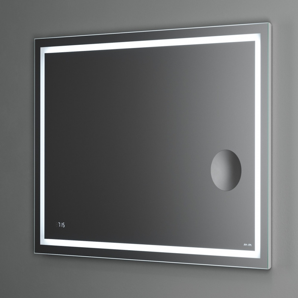 Дзеркало AM.PM Gem з LED - підсвічуванням, часом і лінзою M91AMOX1003WG38