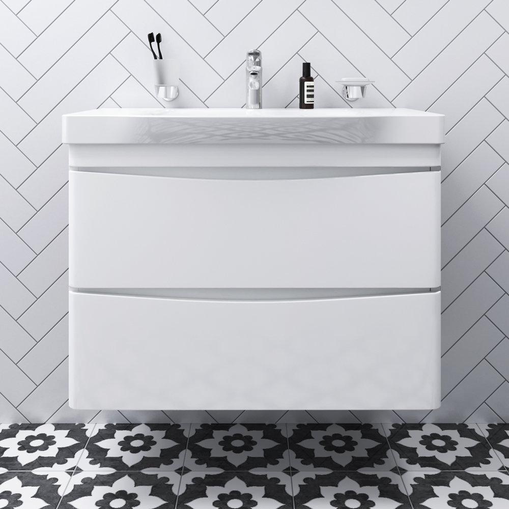 Тумба подвесная AM.PM Like 80 см с умывальником (M80-FHX0802-WC0802-38)