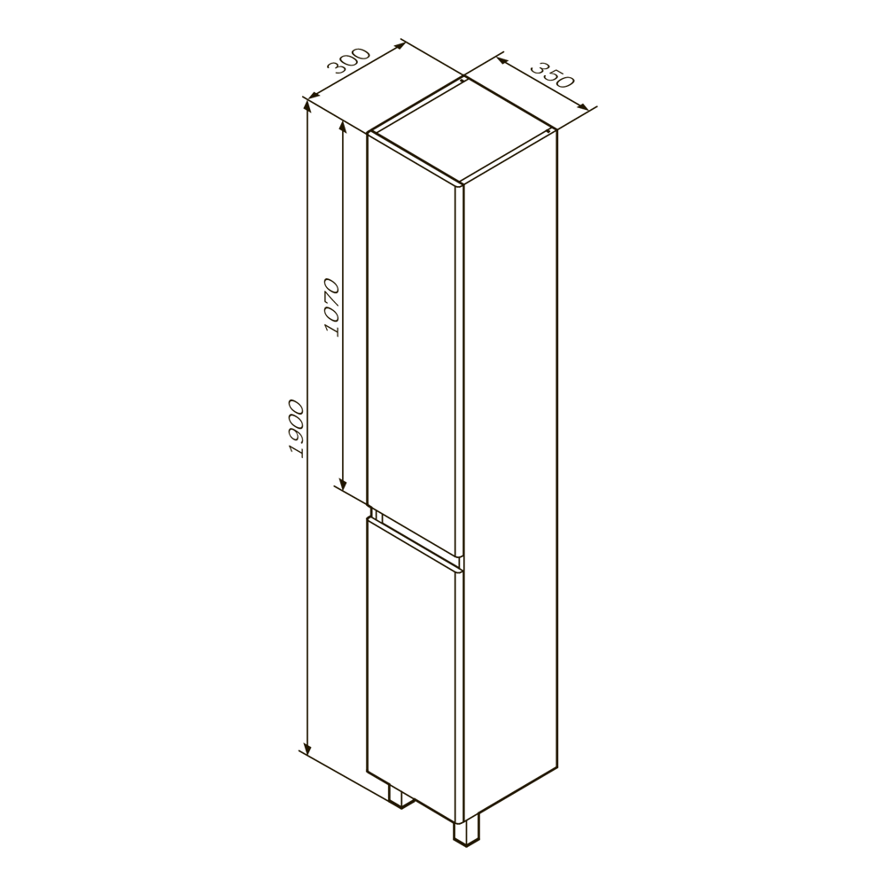 Пенал напольный AM.PM X-Joy 35 см правосторонний с корзиной (M85CSR0351WG38)