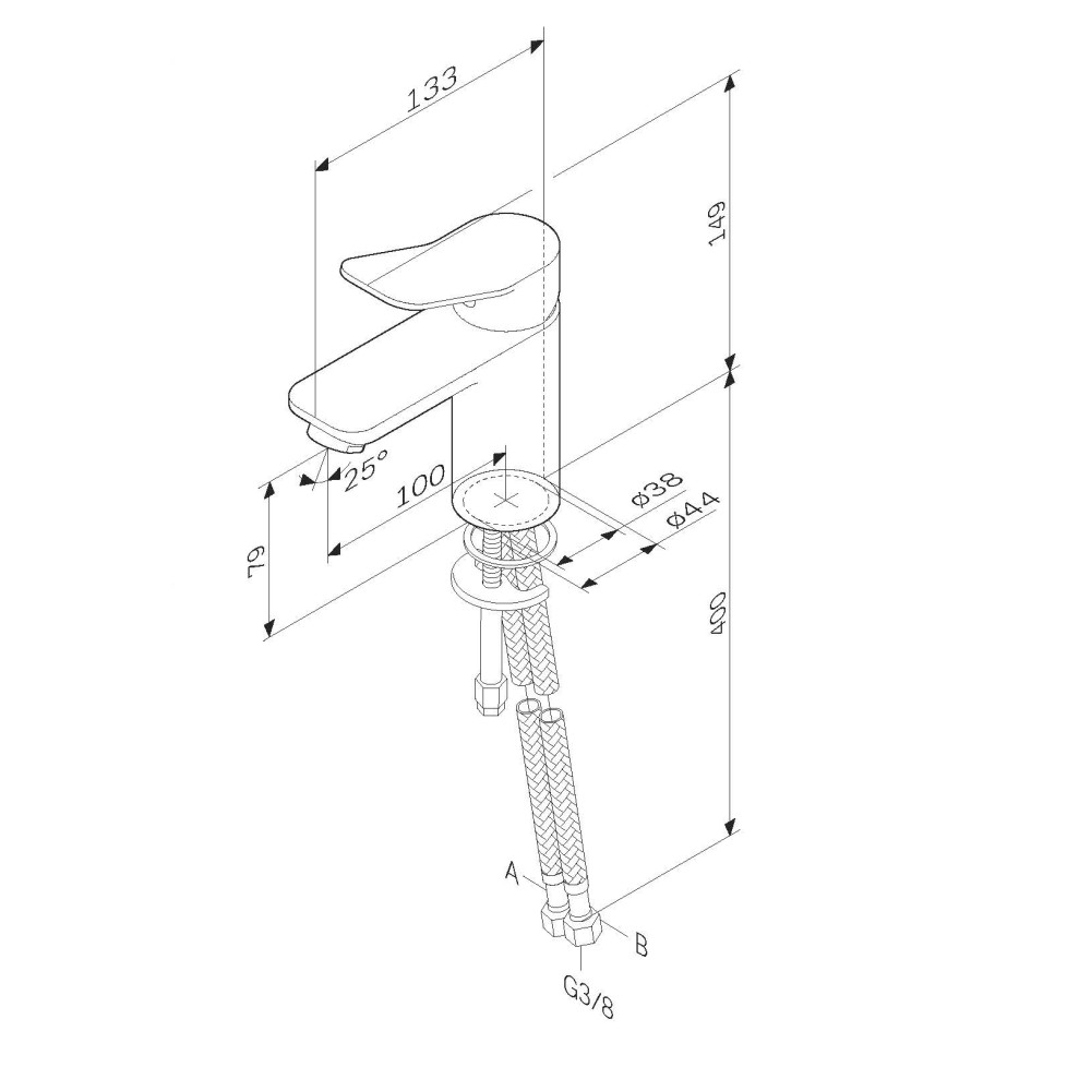 Смеситель для раковины AM.PM X-Joy черный (F85A02122)