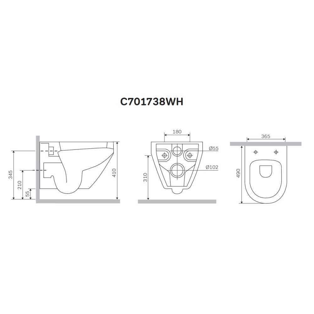 Унітаз підвісний AM.PM SPIRIT із сидінням Soft Close (C701738SC)