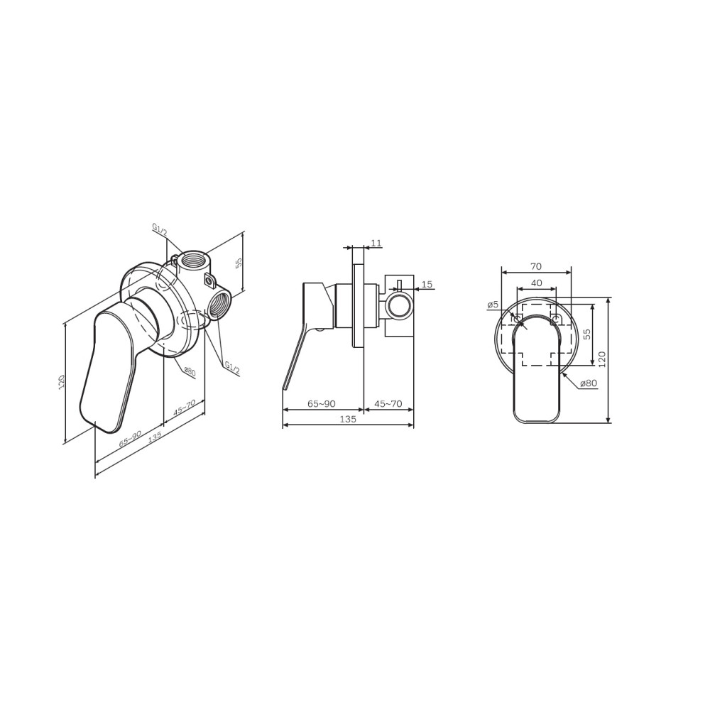 Змішувач для душу AM.PM X-Joy (F85A65000)