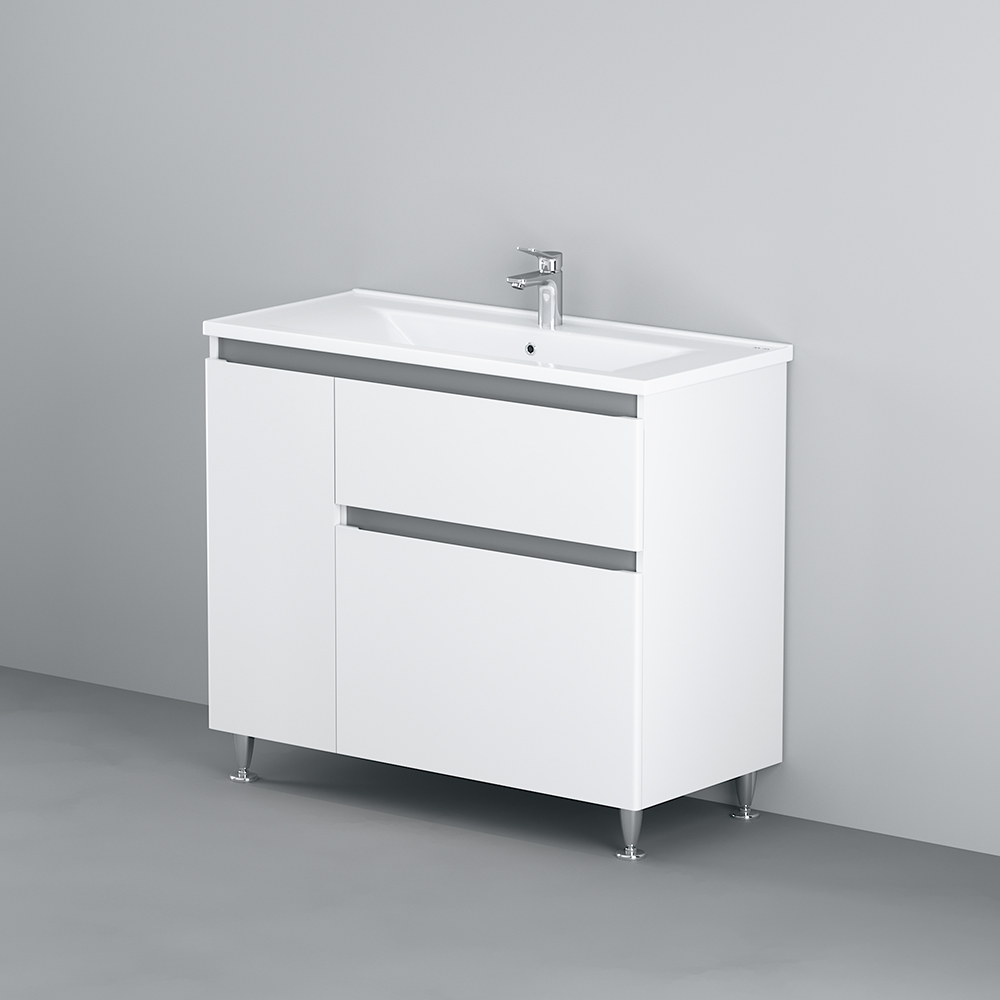 Тумба підлогова AM.PM X - Joy 100 см лівобічна з умывальником (M85-FSL10026-WC10026WG38)