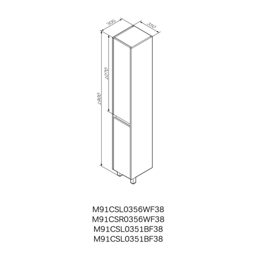 Пенал напольный AM.PM Gem S 35 см правосторонний с корзиной M91CSR0351BF38